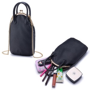 Bolso Ando para Mujer, de Cuero Vacuno Genuino, con Cierre de Broche, para Teléfono, con Asa Superior y Correa de Hombro de Cadena - Product Image 1