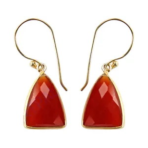 Pendientes de Oro con Carnelian, Joyería Elegante con Piedras Preciosas, Regalo para Mujer - Product Image 3