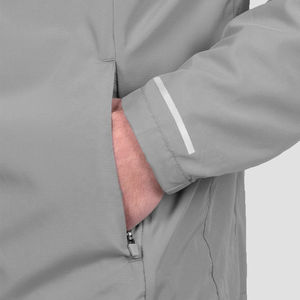 Chaquetas cortavientos ligeras y personalizadas con cremallera para hombre, chaqueta impermeable con cremallera cuadrada cortada y cosida de camuflaje de nailon, tarifa al por mayor - Product Image 6