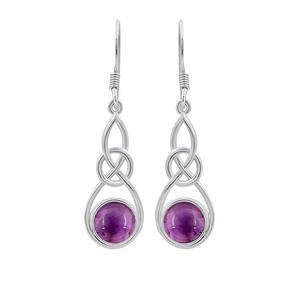 Pendientes de mejor diseño de piedras preciosas de amatista, pendientes de plata de ley sólida 925 para mujeres y niñas, Pendientes colgantes, joyería de plata - Product Image 1