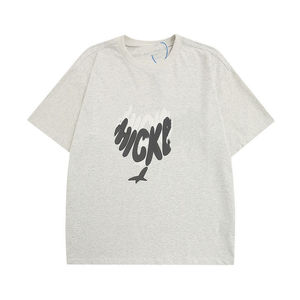 Venta al por mayor 100% algodón de gran tamaño camisetas de hombre personalizado Casual manga corta impresión bajo MOQ corte suelto de alta calidad - Product Image 5