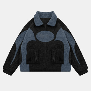 Veste en molleton sherpa pour homme en coton de luxe personnalisée avec manches longues et fermeture éclair, service OEM disponible, veste pour homme - Product Image 5