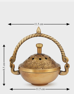 Brass Incense Bakhoor Burner to Burn Loban Dhoop for Home Fragrance Bakhoor Incense Burner Gold Gold Color Bakhoor - Product Image 6