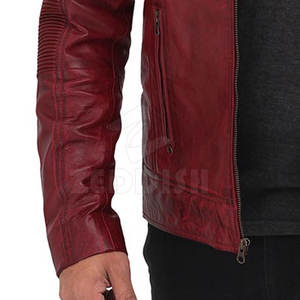 Fall Winter Men's Genuine Cow Skin Leather Jacket with <b>Stand</b> Collar Breathable Design for Outdoor Activities - Product Image 5