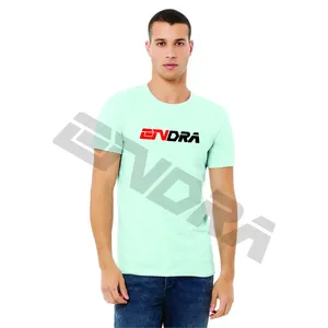 Ustom-Camiseta de cuello redondo, camisa informal de 100% cm