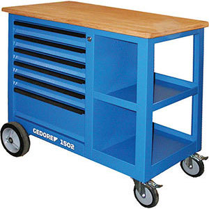 6-Drawer Countertop <b>Trolley</b> with 2 Open Compartment 4 Wheels (2 Swivel) with Brakes-999gf for Garage <b>Tool</b> Organization - Product Image 1