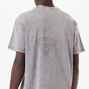 T-shirts lavés à l'acide en coton lourd personnalisé de haute qualité 100% t-shirt anti-rides pour hommes unis vierges - Product Image 3