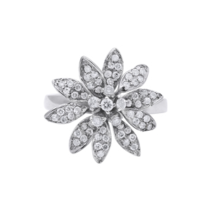 Oferta Exclusiva en Anillos Florales de Oro Blanco con Incrustaciones de Diamantes Genuinos para Mujer de Memoria Jewels, Formas de Flores, Precio al por Mayor - Product Image 3