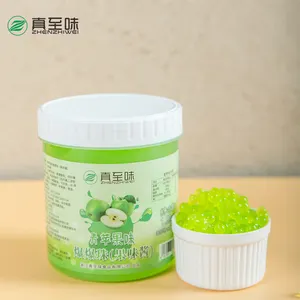 Nhà máy trực tiếp màu xanh lá cây Nước Ép Táo flavour 1.2 kg nhỏ bùng nổ popping BOBA Jelly Halal để làm cho bong bóng thấp calo trà