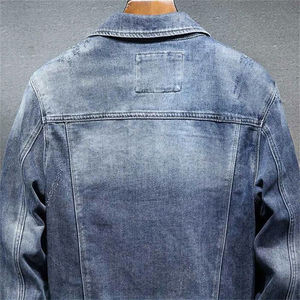Fournisseurs de vestes en jean de couleur bleue personnalisées pour hommes à la mode Denim Veste en jean en coton à laver pour hommes Veste en jean pour homme - Product Image 5