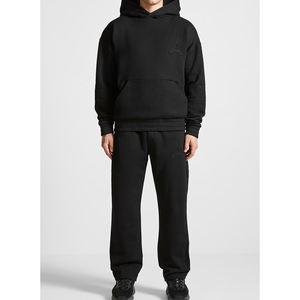 Ropa de calle con bordado, pantalones Cargo personalizados apilados para hombre y conjuntos de Sudadera con capucha, conjunto de chándal acampanado para correr para hombre - Product Image 1