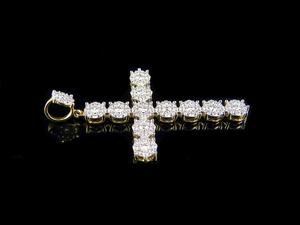 Colgante de cruz de plata S925 con diamante de moissanita de corte redondo para hombres y mujeres, collar de moda religiosa Hip Hop helado, joyería - Product Image 3