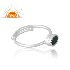 Meilleure vente 925 argent Sterling malachite naturelle bague de pierres précieuses bijoux personnalisés pour les femmes cadeau pour elle - Product Image 4