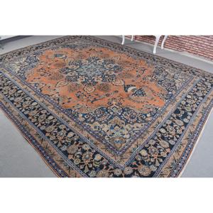 Alfombra Turca Vintage, Alfombra de 0.8x12.6 pies, Alfombra Oriental Azul y Naranja - Product Image 2