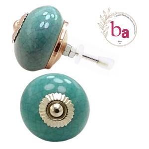 Poignées de bouton en céramique craquelé vert forêt pour armoires commodes chambres salons entrepôts utilisation extérieure pour la cuisine - Product Image 1