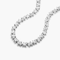 Collar de Diamantes Cultivados en Laboratorio, Oro Blanco de 14K con Baño de Rodio, Corte Brillante, Certificado IGI, Joyería Fina de Lujo para Mujer