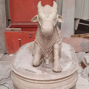 Fiber Small Nandi Statue For Wedding Decor - Product Image 1