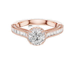 Bague de fiançailles pour femme avec halo de diamants de laboratoire ronds de 1,43 carat, VVS-VS EF CVD, or 18 carats, 14 carats, 10 carats et argent 925, rose - Product Image 2