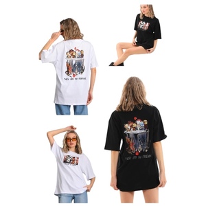T-shirt Streetwear Oversize Brodé Imprimé Logo Diamants Tricoté Coton Lourd Respirant Grande Taille ODM OEM - Product Image 5
