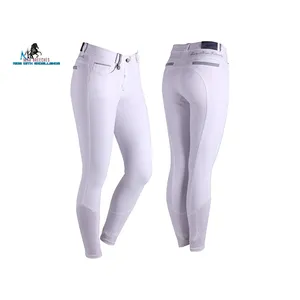 Culotte d'équitation imprimée avec logo personnalisé de haute qualité Patch confortable au genou en nylon et silicone Caractéristiques de protection en polyester de qualité pour - Product Image 1