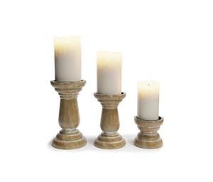 Venta al por mayor de velas de madera para fiesta de Navidad, soporte de Pilar, Decoración de mesa, candelabros naturales de madera para Hotel hechos a mano - Product Image 2