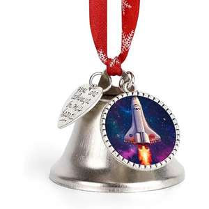 Colgante de campana de marca ovalada de un solo lado de estilo americano europeo, decoración de árbol de Navidad caliente transfronteriza, suministros de vacaciones rojos - Product Image 3