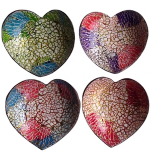 Bol en laque de noix de coco incrusté de coquilles d'œuf en triangle de meilleure qualité Produit de qualité supérieure en émail avec logo personnalisé Bol à salade floral alimentaire Vietnam - Product Image 6