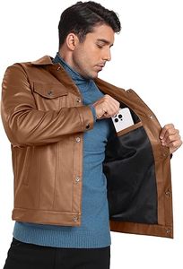 เสื้อแจ็คเก็ตหนังวัวสำหรับผู้ชาย ระบายอากาศได้ดี เป็นมิตรกับสิ่งแวดล้อม แห้งเร็ว อุ่นสำหรับฤดูหนาว คอตั้ง ปรับแต่งได้ ด้านหน้าลำลอง คุณภาพสูง ราคาสมเหตุสมผล - Product Image 2