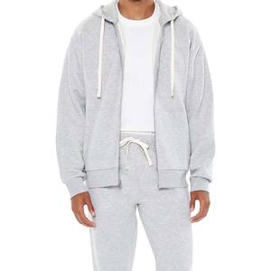 Heather Grey Full Zip Up Hoodies Unisexe Qualité De Luxe 100 Coton Polaire Lourd Nice Confortable Élégant Hommes Zip Hoodies - Product Image 3