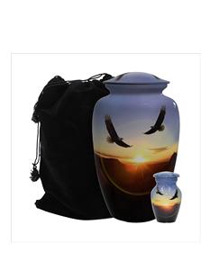 Flying American Eagle Urne de crémation humaine personnalisée avec souvenir et sac en velours - Product Image 1