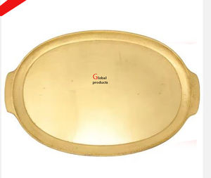 new handmade <b>golden</b> finished metal stainless steel serving tray for hotel restaurant and <b>bar</b> - Product Image 2