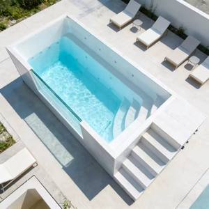 Prête <span class=keywords><strong>Piscine</strong></span> Spa d'Été Grand Jardin 4m 6m Adultes Enfants <span class=keywords><strong>Bois</strong></span> <span class=keywords><strong>Hors</strong></span> <span class=keywords><strong>Sol</strong></span> Rectangulaire Préfabriqué Conteneur Fibre de Verre 40ft - Product Image 5
