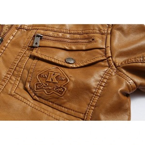 Precio ajustable Verde Desgastado Verde Hombres Chaquetas de mezclilla de cuero Fabricación profesional Chaquetas de cuero de la mejor calidad - Product Image 4