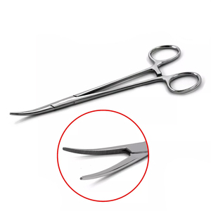 Jeu d'instruments médicaux vétérinaires allemands en acier inoxydable de 18 cm Pince hémostatique manuelle à verrouillage incurvée et longue conception - Product Image 3