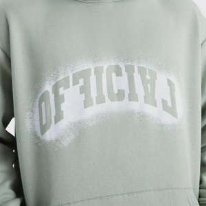 Elegante conjunto cortavientos de invierno verde polvo 80% Algodón 20% poliéster lavado ácido chándales hombros caídos acanalado alto transpirable - Product Image 5