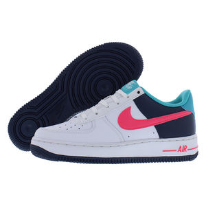 Chaussures Nike Air Force 1 BG GS pour garçons Couleur : Blanc/Rose course/Bleu tonnerre 100% authentique - Product Image 1