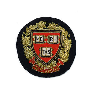 Premium Quality High Fashion Bullion Wire <b>Badges</b> New Design Crown Wing Patch Embroidered on Leather #00227 - Product Image 1