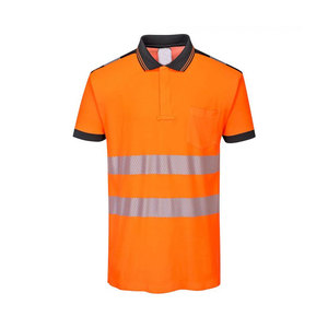 Glory Color Custom Made 100% Polyester Rayures réfléchissantes Chemises de construction Vêtements de travail de sécurité orange fluorescent haute visibilité - Product Image 1