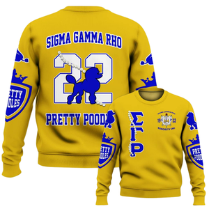 Sweat-shirt à col rond Sigma Gamma Rho 1922 Bleu Or Sororité Vêtements grecs Polaire de qualité supérieure Pull d'hiver Tenue cadeau Style femme - Product Image 6