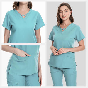 Ensembles de gommage extensible écologique uniformes médicaux en gros coton polyester mélange soins infirmiers hôpital gommages vêtements professionnels - Product Image 2
