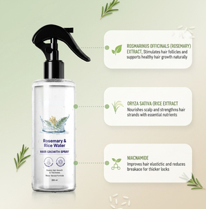 Spray para el Crecimiento del Cabello con Agua de Arroz Hidratante, Paquete Personalizado, Bruma Capilar Natural y Orgánica, Suero para el Crecimiento del Cabello con Romero - Product Image 5