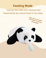 Peluche Panda Interactif Super Cool 2025 avec Recharge USB, Réponse Vocale IA, Oreilles Mobiles, Jouet en Peluche en Polyester Amusant, Ours en Peluche PP