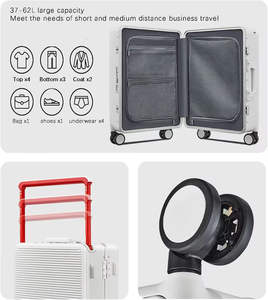 फ्रंट डिब्बे लैपटॉप के साथ विस्तृत हैंडल सामान ट्रॉली सूटकेस के साथ लैपटॉप कंप्यूटर एल्यूमीनियम तैयार पीसी हार्डशेल व्यवसाय सामान - Product Image 3