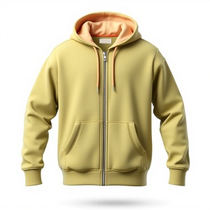 เสื้อฮู้ดซิปรูดซิปสำหรับผู้ชาย, เสื้อมีฮู้ดพิมพ์ลายพัฟผ้าฝ้ายออร์แกนิกน้ำหนักมากระบายอากาศได้ดี520กรัม - Product Image 1