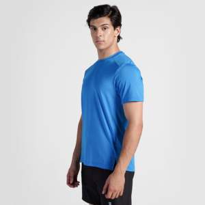 เสื้อยืดทรงปกติสีฟ้าอควา ผลิตจากผ้าถักโพลีเอสเตอร์ 100% แบบเรียบ ไม่มีลาย - Product Image 3