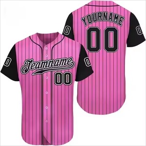 Jersey de béisbol de sublimación de poliéster personalizado al por mayor con botones - Product Image 3