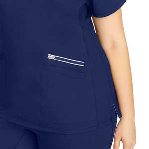 Conjuntos de uniformes de enfermería personalizados OEM profesional, conjuntos de uniformes médicos, hospitales superiores de 4 bolsillos relajados - Product Image 5