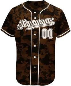 Camiseta de béisbol/softbol de manga corta personalizada de camuflaje, uniforme de equipo con botones, nombre personalizado, número, sublimación, ropa deportiva - Product Image 3