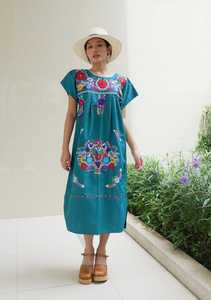 ชุดเดรสยาวผ้าฝ้ายสไตล์วินเทจ งานปักมือแบบเม็กซิกัน ดีไซน์หรูหราทันสมัย สำหรับผู้หญิง - Product Image 4