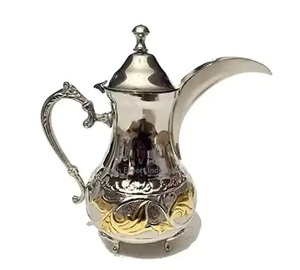 Diseño elegante Metal Café árabe Dallah Latón Acabado dorado para hoteles Utensilios de cocina Tabletop Teteras y cafeteras - Product Image 6